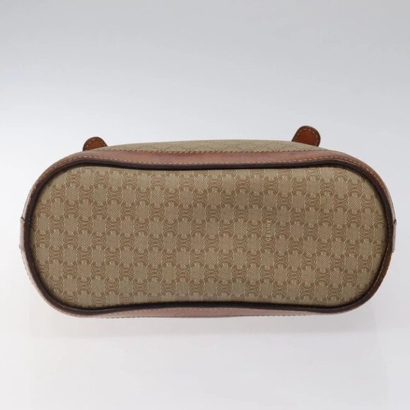 CELINE Macadam Canvas Tote Bag PVC Beige Gold Auth BA2311 - Picture 10 of 14